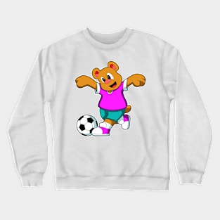 Bear at Sports with Soccer Crewneck Sweatshirt